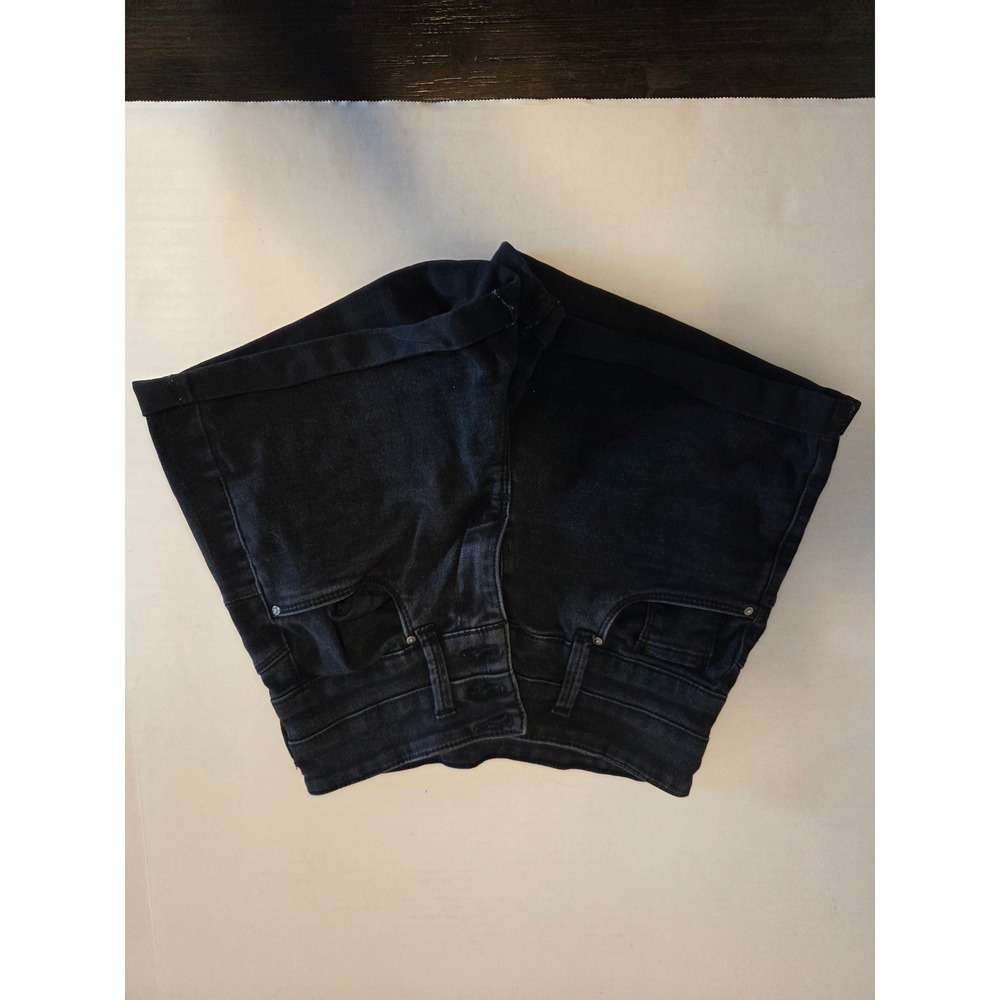 Refuge Denim Push Up High‎ Waisted Black Jean Shorts Size 5 Triple Button Cuff